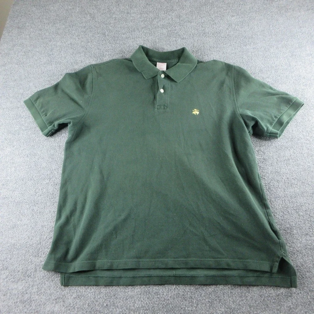 Brooks Brothers 346 Polo Shirt Mens L Green Original Fit Short Sleeve Logo
